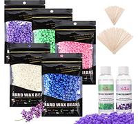 Cire Epilation Perle, Nivlan Premium Kit d Epilation avec 5 Sacs Perles de Cire et 30 Bâtonnets D'applicateur de Cire pour Brésilien, Bikini, Aisselles, Dos, Poitrine, Jambes pour Chauffe-cire