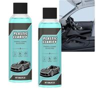 Cire et nettoyant pour plastiques automobiles pour l'extérieur et l'intérieur, cire en spray sans eau, nettoyant pour cuir, restaurateur et nettoyant pour garnitures en plastique noir (2pcs)