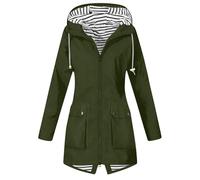 Ciré Femme Imperméable Vetement Hiver Veste De Pluie Femme Imperméable Parka Veste Velo Longue Legere Transparent Matelassée Protection Haut Matelassé Poncho Velo Vert Armée L