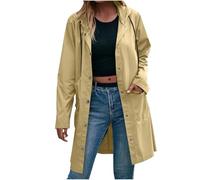 Ciré Femme Petit Bateau Couverture Capuche Haut Saison Anti Couverture Imperméable Imperméable Matelassée Court Matelassé Polaire Coupe Veste Pluie Femme Mode Poncho Jetable Kaki M