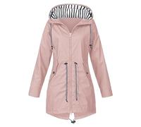 Ciré Femme Pliable Mi Saison Vêtements de Pluie Manteau Imperméable Grande Taille Zip Trench Coat Coupe Vent Beige Anti-Pluie Cape Parka Legere Veste Raincoat Blouson