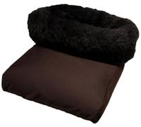 Cire naturelle : peau d'agneau véritable, marron, non teintée | Poche pour les pieds de qualité, chauffe-pieds, fabrication allemande | 100% fourrure, respirant