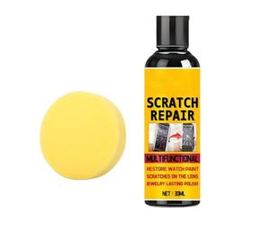 Cīre Réparatrice Rayures Vitre Auto - Nettoyant Liquide 30ml & Polissure | Kit D'Élimination D'Égratignures Sur Pare-brise Avec Éponge Pour Véhicules, Cicatrices De Lentille | Rétablit La Transparence