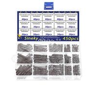 Cireux 450pcs Assortiment de 15 ressorts de Compressed de taille mini ressorts en acier inoxydable avec étui, diamètre du fil 0,3 mm 0,4 mm 0,5 mm, diamètre extérieur 4 mm 5 mm 6 mm, longueur 10 mm 15