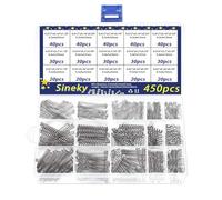 Cireux Assortiment de ressorts de 450 pièces | Ressorts de Compressed en acier inoxydable | Petits ressorts de stylo Compression des petits ressorts