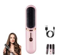 Ciriel AirBrush Pro Brosse coiffante sans fil, 3 niveaux de température 160 à 200 °C, brosse rechargeable pour lissage et boucles (rose)