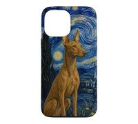 Cirneco dell'Etna Chien Van Gogh Nuit étoilée Coque pour iPhone 13 Pro Max