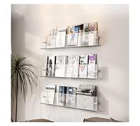 CIRONI Lot de 3 Porte-revues en Acrylique pour brochures, étagère Murale à Suspendre, présentoir de brochures, pour Le Stockage, Le Menu de la littérature, la publicité (Couleur : Transparent, Tail