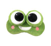 Cirraorive Masque de Sommeil yeux Grenouille Peluche Couverture pour Yeux Ajustable Agréable Peau Poche Gel Polyester Adapté Aux Déplacements Hôtel, Joyeux