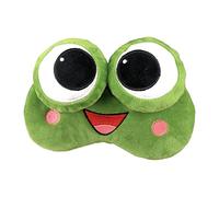 Cirraorive Masque de Sommeil yeux Grenouille Peluche Couverture pour Yeux Ajustable Agréable Peau Poche Gel Polyester Adapté Aux Déplacements Hôtel, Heureux