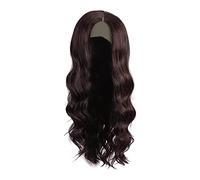 Cirraorive Perruque Lace Front Longue Bou Synthétique Sans Colle Frange Centrale Fibre Résistante à La Chaleur pour Femme Aspect Naturel Adaptée Au Travail F, 24 pouces