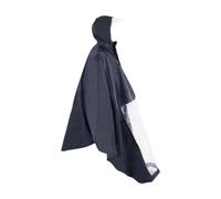 Cirraorive Poncho pour Fauteuil Roulant Imperméable avec Capuche Cape Couvrante Protection Pluie Bandes Réfléchissantes PVC Fermeture Éclair Double Adapté pour E, bleu foncé, sans trou pour