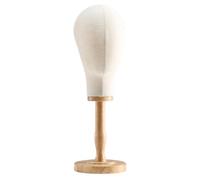 Cirraorive Support à Chapeau pour Tête de Mannequin, Accessoire Multifonctionnel, Professionnel et pour Les Exercices de Stylisme, Base En Bois, Housse En Lin, Hauteur 51 cm