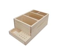 Cirraorive Support Organisateur Foret Ongles Boîte Rangement Accessoire Manucure Trois Rangées Stand en Bois Adapté Maison École Ongle Professionnel Formation,