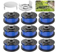 CIRULLI 9 pièces fil coupe bordure pour ryobi,Bobine Fil Coupe Bordure avec pour Ryobi One+ AC14RL3A 18V 24V 40V, Ø1,65 mm,3,4 m de longueur,Coupe bordure pour ryobi pour l'entretien du jardin