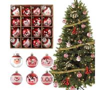 CIRULLI Boules de Noël Rouge de 6 cm, 16 pièces de décorations pour Boule Sapin de Noël, Boules de Noël à Suspendre, adaptées à la décoration de Sapin de Noël, Mariage, fête, décoration de la Maison
