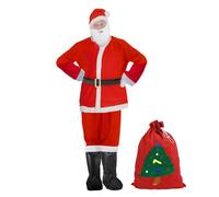 CIRULLI CIRULLICostume Pere Noel Homme, Deguisement Pere noel adulte de 7 pièces, Déguisement Pere Noel Adulte Adapté aux Fêtes de Noël et au Cosplay