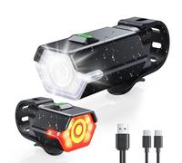 CIRYCASE Lumiere Velo avec Feu d'Avertissement Latéral, 3+6 Modes Eclairage Velo Avant et Arriere Rechargeable pour Cyclisme de Nuit, Étanche IP65, Lampe Feux Arrière Phare Avant Velo Super Lumineux