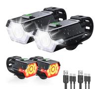 CIRYCASE Lumiere Velo avec Feu d'Avertissement Latéral, 3+6 Modes Eclairage Velo Avant et Arriere Rechargeable pour Cyclisme de Nuit, Étanche IP65, Lampe Feux Arrière Phare Avant Velo Super Lumineux