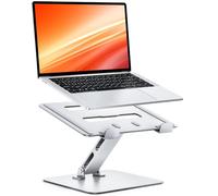 CIRYCASE Support Ordinateur Portable Bureau, Rehausseur PC Portable Stable Aluminium, Ergonomique Laptop Stand Ventilé Réglable & Pliable Porte-Copie, pour MacBook, HP et Autres Notebooks 10-16"