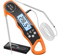 CIRYCASE Thermomètre Cuisine à Lecture Instantanée, Thermometer Cuisson Viande Numérique avec Double Sonde, Rétroéclairage & Calibration, Aimant pour Grillades, Four, Bœuf, Barbecue, Confiserie, Dinde