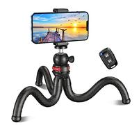 CIRYCASE Trepied Smartphone, Rotatif à 360° Flexible Mini Trépied Support | Fixation pour Appareil Photo avec Télécommande Bluetooth, Perche Selfie pour Téléphone, Camera, Gopro, Enregistrement Vidéo