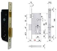 Cisa 1.5 C110.45.0 - C. Bois 45 mm Loquet + levier laiton s/c