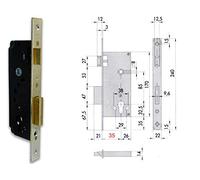 Cisa 1.5 C110.70.0 - C. Bois 70 mm Loquet + levier laiton s/c