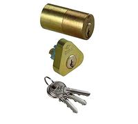 CISA 102139000, Paire de cylindres à appliquer, extérieur tubulaire, longueur 50 mm, laiton broyé