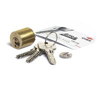 CISA 10A21050000GL, Cylindre Européen Astral, Laiton Nickelé, 50 mm, Protrusion 24,5 mm, 3 clés