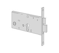 CISA 144361700, Serrure à enfiler pour bandeaux, entrée 70 mm, boîtier et façade avec revêtement en zinc