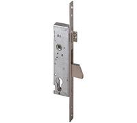 CISA 146215250, Serrure à enfichable à cylindre pour montants, version verrou et loquet, avant en acier inoxydable, entrée 25, ambidextre