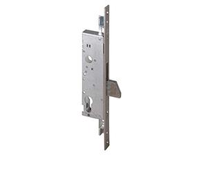 CISA 146220300, Serrure à Enfiler à Verrou Basculant à Cylindre pour Montanti, Version Seulement Verrou Frontal en Acier Inoxydable, Entrée 30, Ambidextre