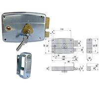 CISA 150471601, serrure à appliquer à cylindre pour porte, entrée 60 mm, cadre poignée traversante, main droite