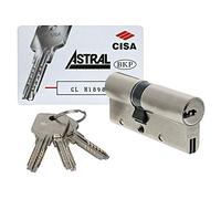 Cisa - Astral - Cylindre à serrure à profil européen, laiton, argent, 0A3S112012