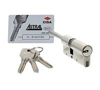 Cisa - Astral - Cylindre à serrure à profil européen, laiton, argent, 0A3S712012