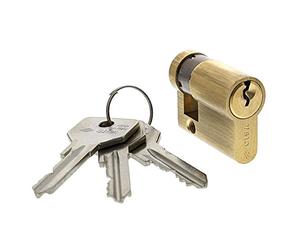 CISA Cylindre profilé européen C2000, laiton, doré, 0G304020