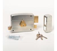 CISA - Serrure de porte en fer à appliquer 15052160179 - Serrure en acier galvanisé avec cylindre et tige en laiton - Serrure de porte extérieure Entrée 60 - Main Droite Appliquer