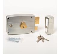 CISA - Serrure de porte en fer à appliquer 15057160179 - Serrure en acier galvanisé avec cylindre et cadre de poignée passant - Serrure de porte extérieure Entrée 60 - Main Droite Appliquer