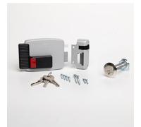 CISA - Serrure électrique à appliquer 111610701N7 - Serrure électrique CISA en acier peint avec bouton intérieur - Serrure de porte extérieure électrique entrée 70 réglable - Main droite