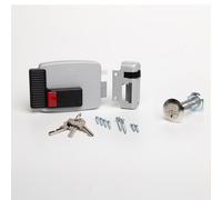 CISA - Serrure électrique à appliquer 111610801N7 - Serrure électrique CISA en acier peint avec bouton intérieur - Serrure de porte extérieure électrique entrée 80 réglable - Main droite