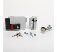 CISA - Serrure électrique à appliquer 111670601N7 - Serrure électrique CISA avec bouton intérieur - Verrou et verrou - Entrée 60 réglable - main droite