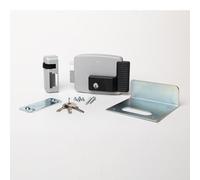 CISA - Serrure électrique à appliquer 111721502N7 - Serrure électrique CISA avec clé intérieure - Serrure de porte extérieure électrique entrée 50 réglable - Main gauche - Finition gris aluminium