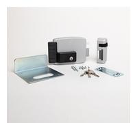 CISA - Serrure électrique pour fixation 111721701N7 - Serrure électrique Cisa en acier laqué avec clé intérieure - Serrure pour portail externe entrée 70 réglable - main droite