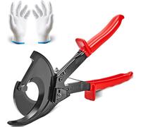 Cisaille à câble Pince à cosse 400 mm² - Pince à sertir cosses, 280 mm - Coupe-câble à cliquet 280 x 143 x 35 mm - Clé à cliquet coupe-fil Manuel Portable, avec gants Cuivre, Alu