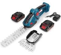 Cisaille à gazon et à arbustes sans fil 21 V 2 en 1 avec batterie 15000 mAh et chargeur, batterie de coupe bordure, ultra léger 1,4 kg, batterie de sécateur de jardin 12 cm, batterie 20 cm (avec