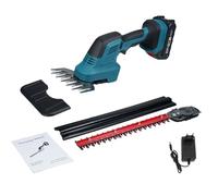 Cisaille à Gazon et Coupe-arbustes 2 en 1 Taille-haie électrique portatif 21 V et Coupe-Herbe Coupe-arbustes et Coupe-Herbe pour pelouse de Jardin avec 2 Batteries et Chargeur 2,0 (EU Plug & 1