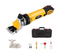 Cisaille à mouton à réglage électrique à 6 vitesses, tondeuse à mouton 900 W, avec lame à 13 dents, pour raser la laine de fourrure des moutons, chèvres, bovins, bétail de ferme yellow