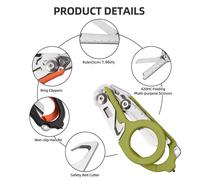 Cisaille à traumatisme pince multifonctionnelle outil outils de Camping en plein air cisailles d'urgence règle coupe-bande brise-verre ciseaux pliants poignée antidérapante