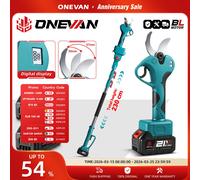 Cisaille de taille à poteau télescopique sans balais, 45MM, 2 en 1, outil de taille de jardin sans fil à branches hautes pour batterie 21V 18V 2 Battery EU Plug